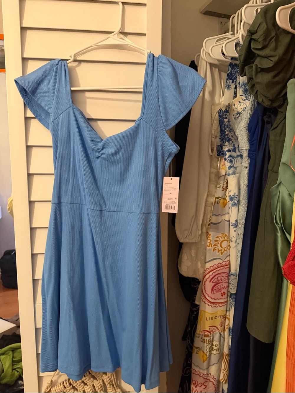 Target Light Blue Flutter-Sleeve Mini Dress